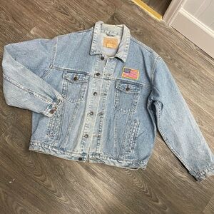 Vintage 90s Arizona jean &co Jacket with American Flag Patch